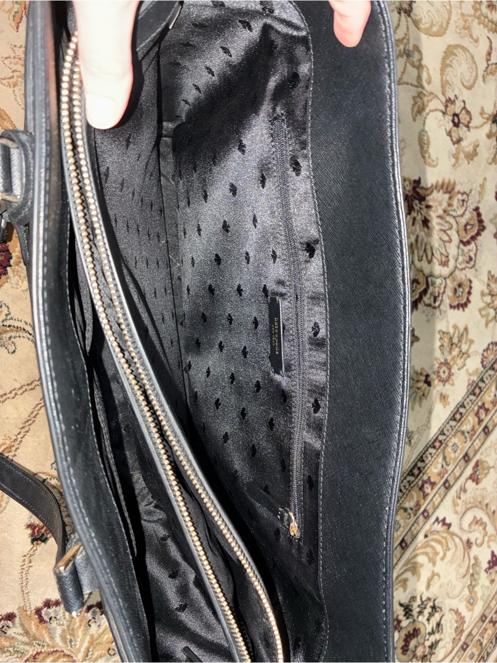 kate spade Black Saffiano Leather Tote with Luggage Tag - Picture 9 of 13